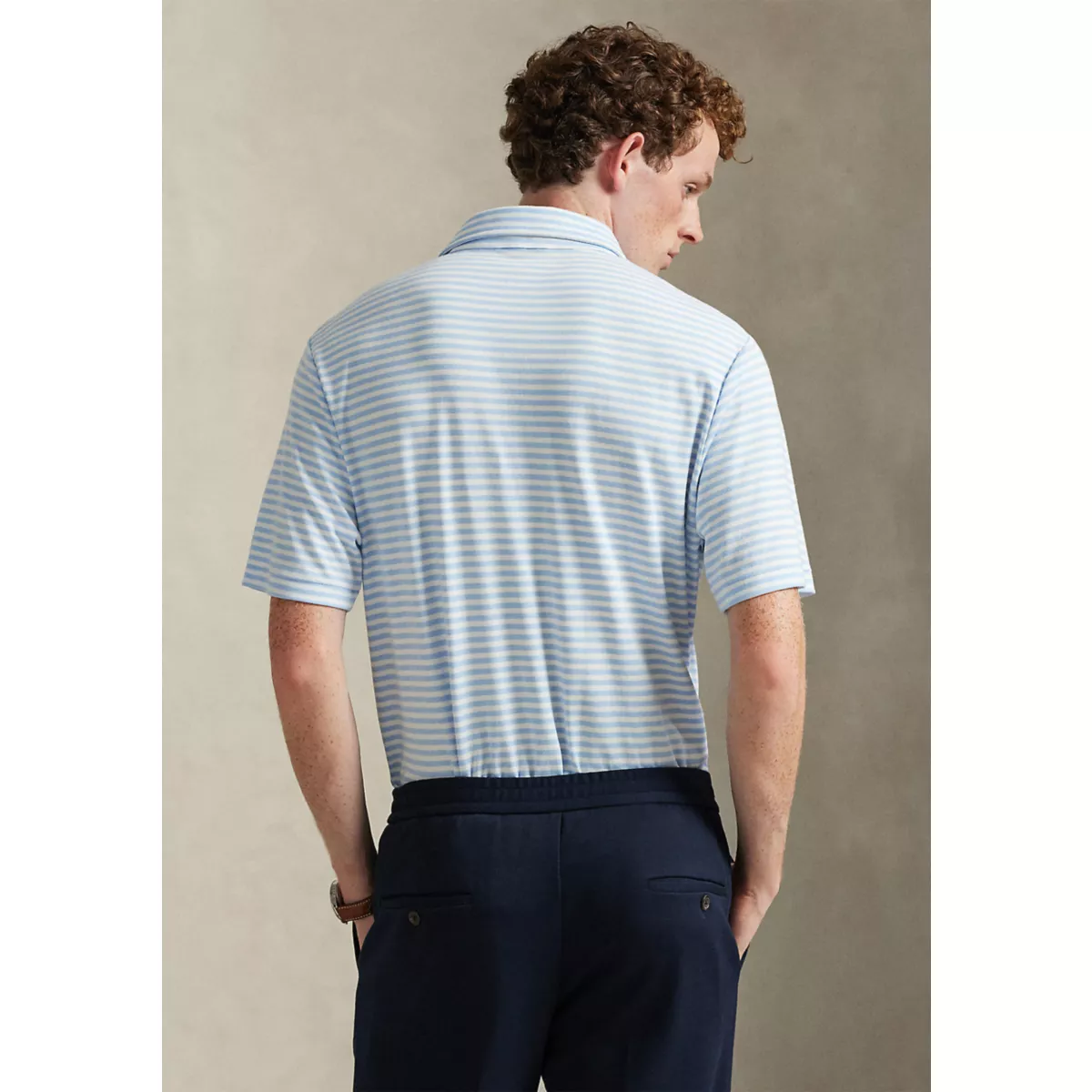 Men's Classic Striped Soft Cotton Polo Shirt - 2