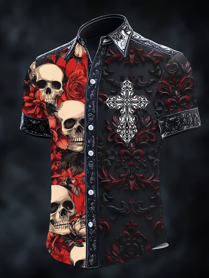 Camisa retro Gothic Dark para hombre