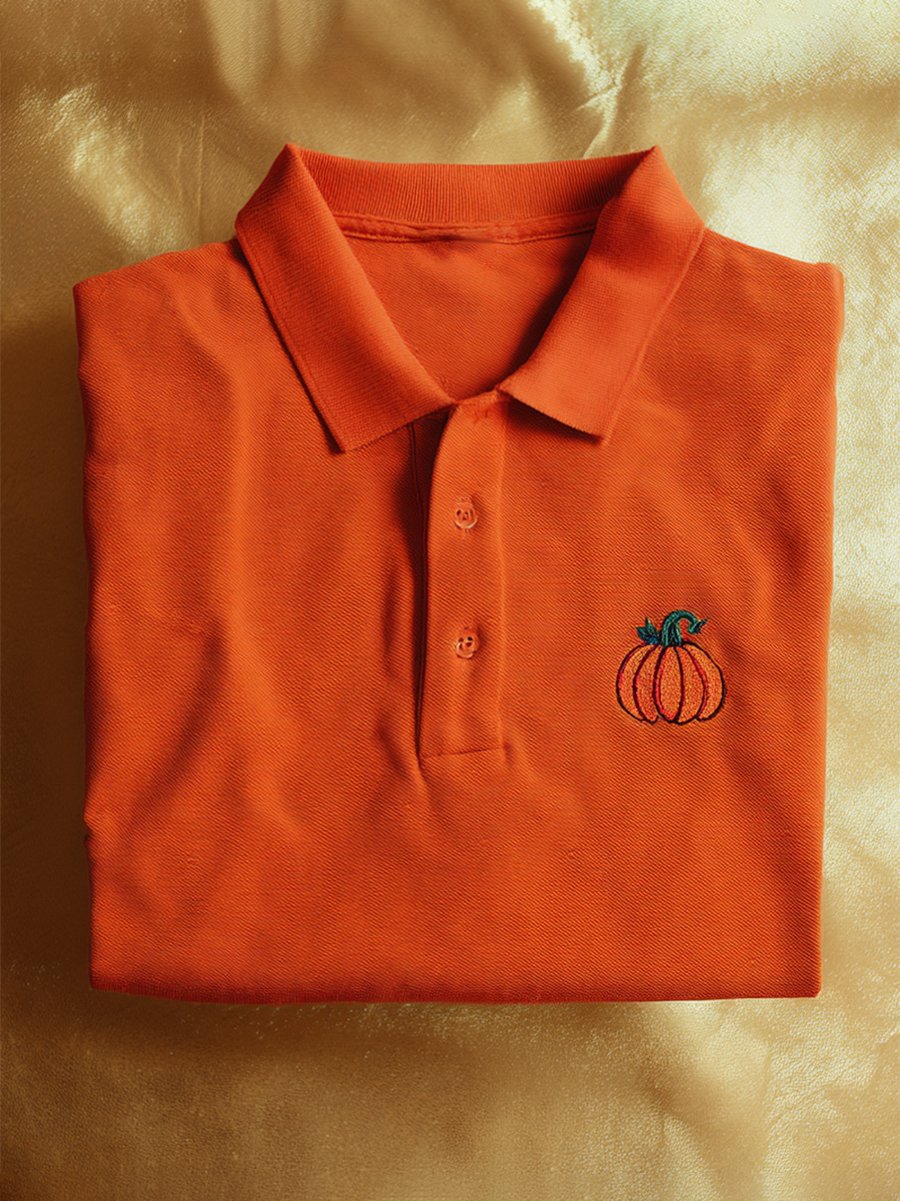 Camisa polo casual ejecutivo Halloween Pumpkin Art Button de manga corta para hombre