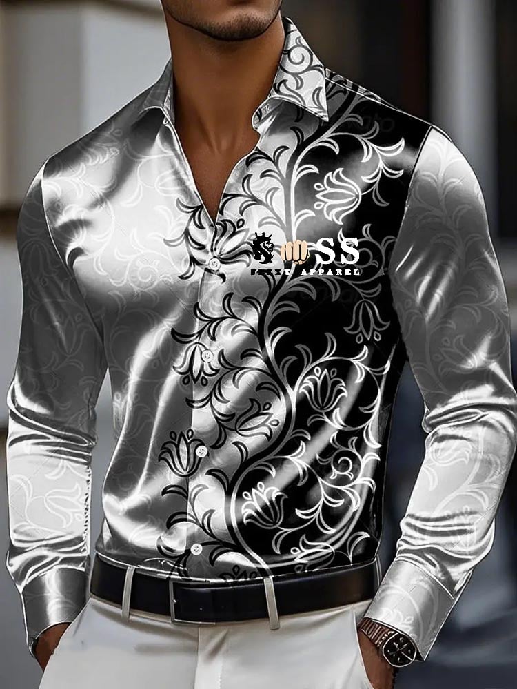 Camisa vintage de manga larga para hombre