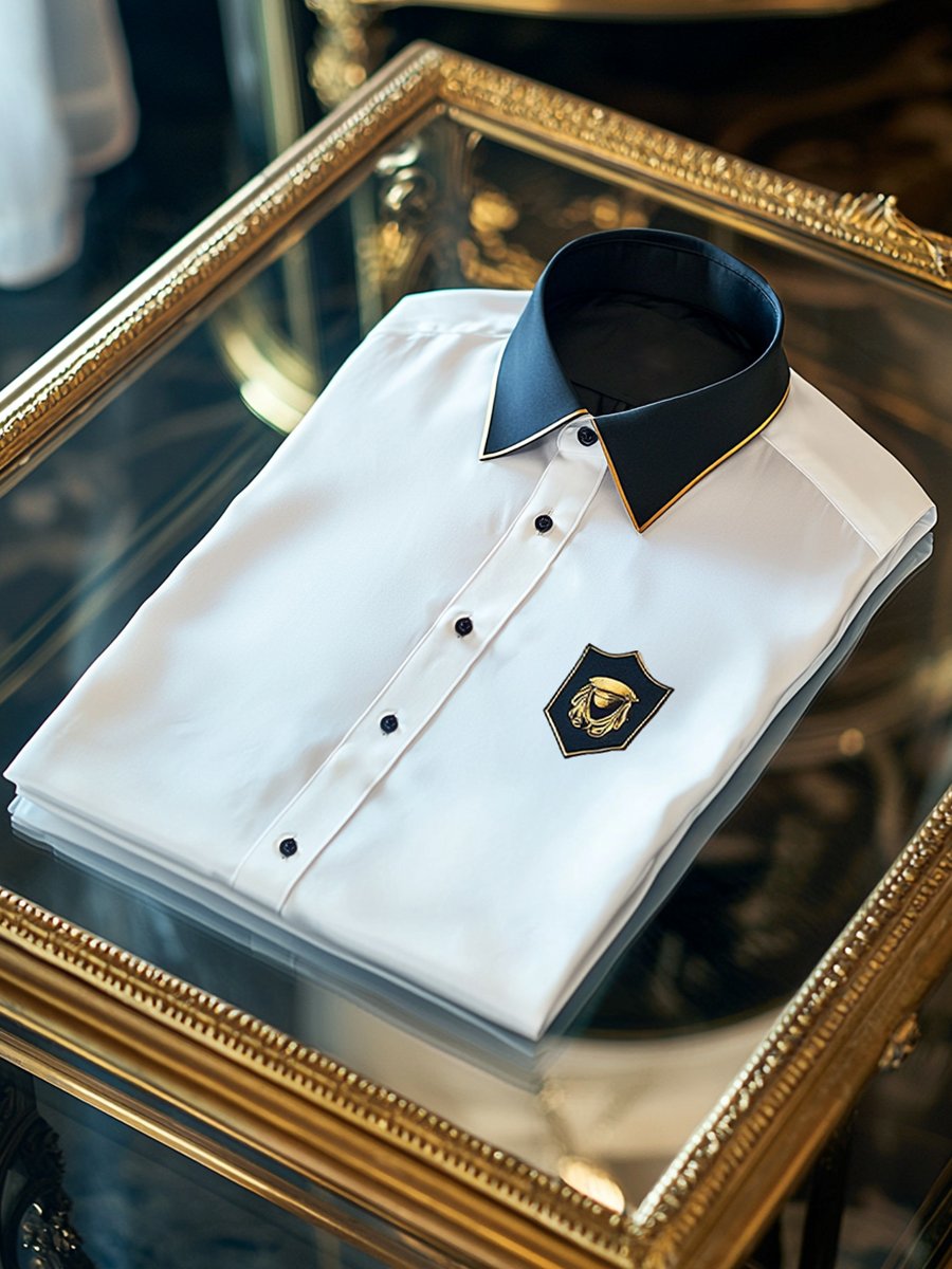 Camisa satén de lujo ejecutivo de manga larga para hombre