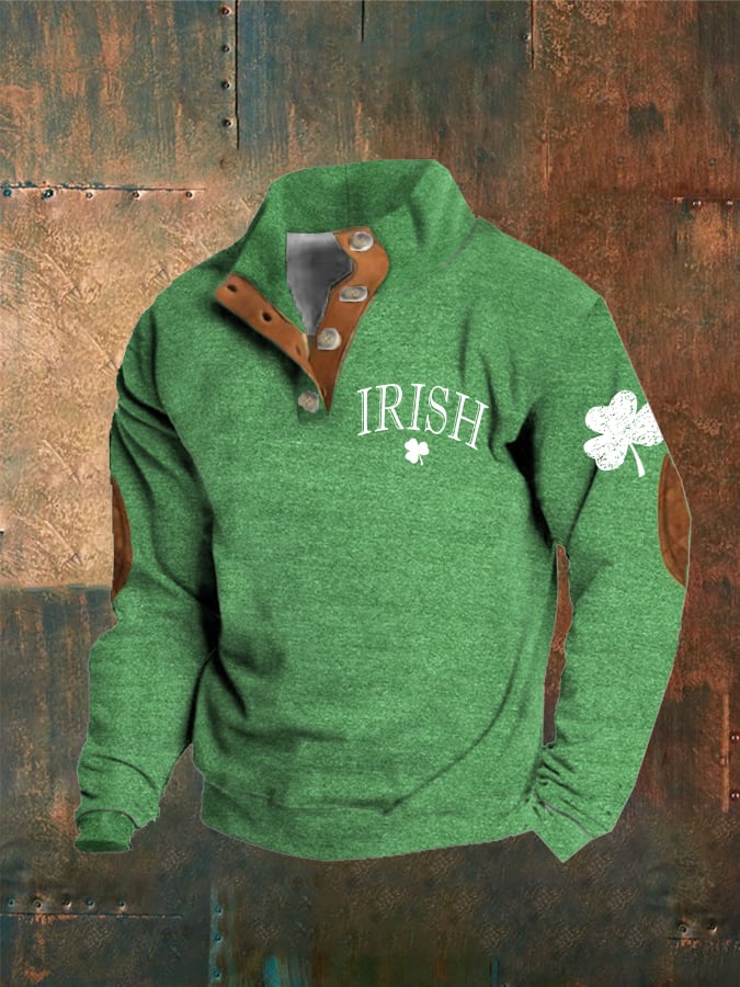 Sudadera St. Patrick's Day Lucky Shamrock estampado para hombre