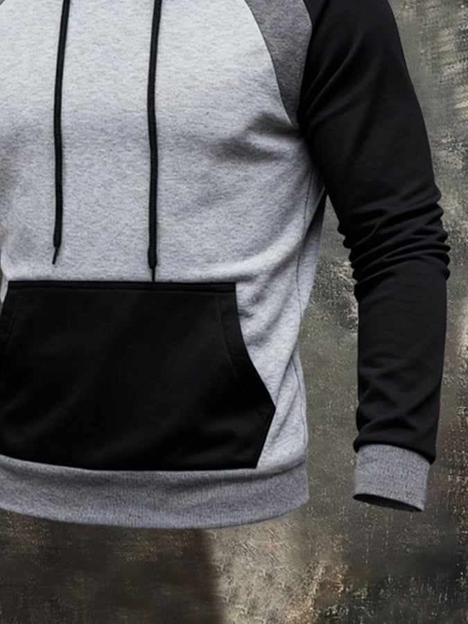 Sudadera elegantee Color-Blocked Hooded para hombre