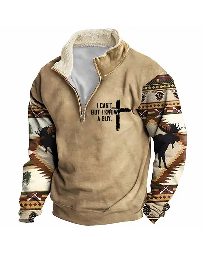 Sudadera I Can't But I Know A Guy Zip Colorblock Stand cuello para hombre