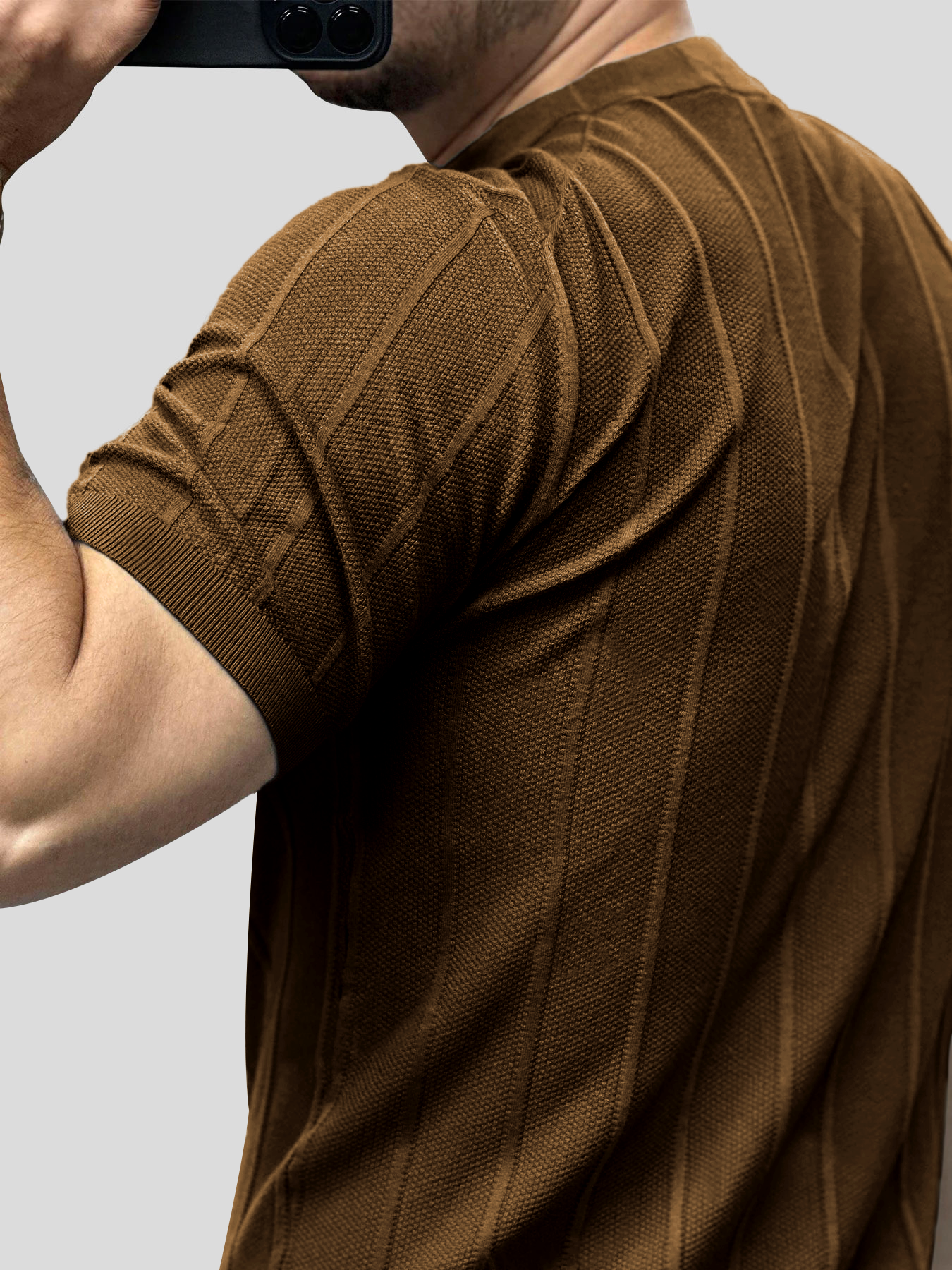 Camiseta Gentletejido transpirable a rayas de manga corta tejidoted