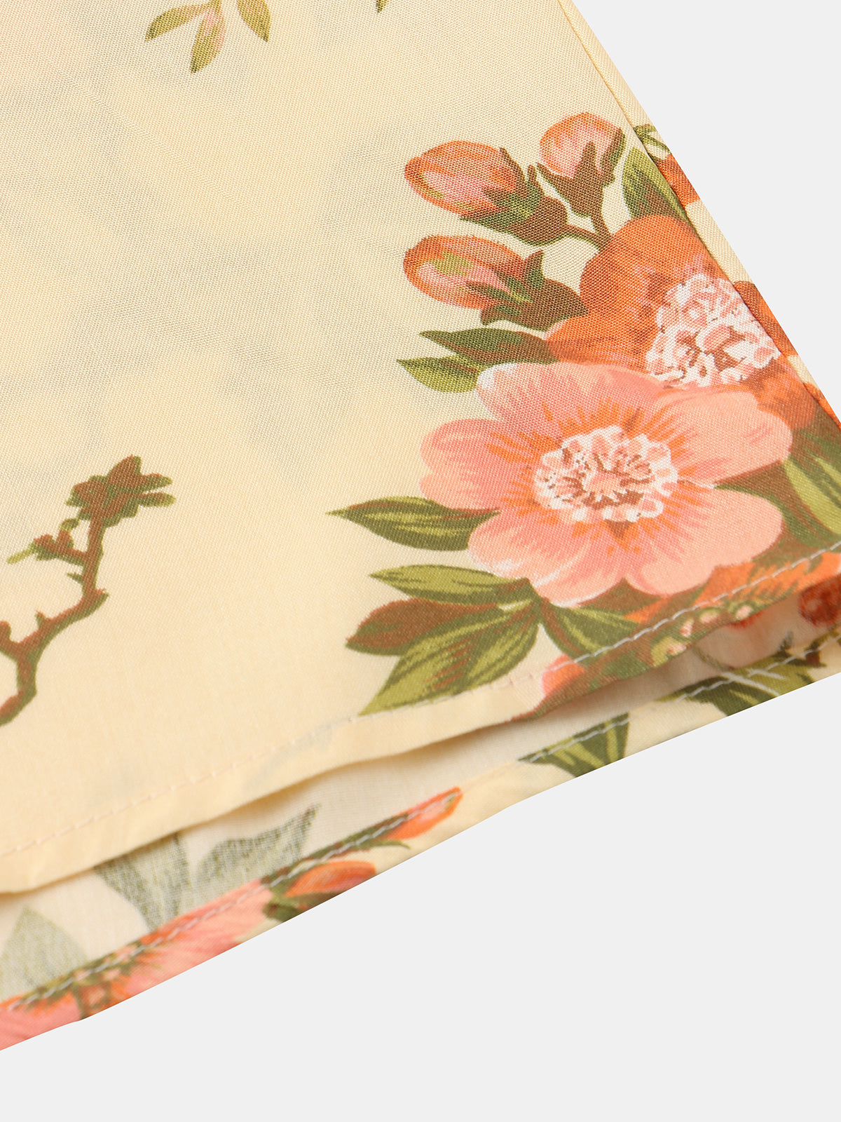 Camisa casual Button Up Holiday 70s retro floral casual de manga corta para hombre
