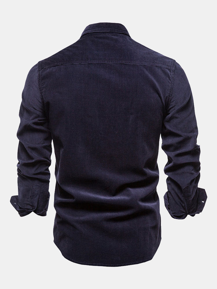 Camisa Regular Fit de algodón Corduroy With Pockets