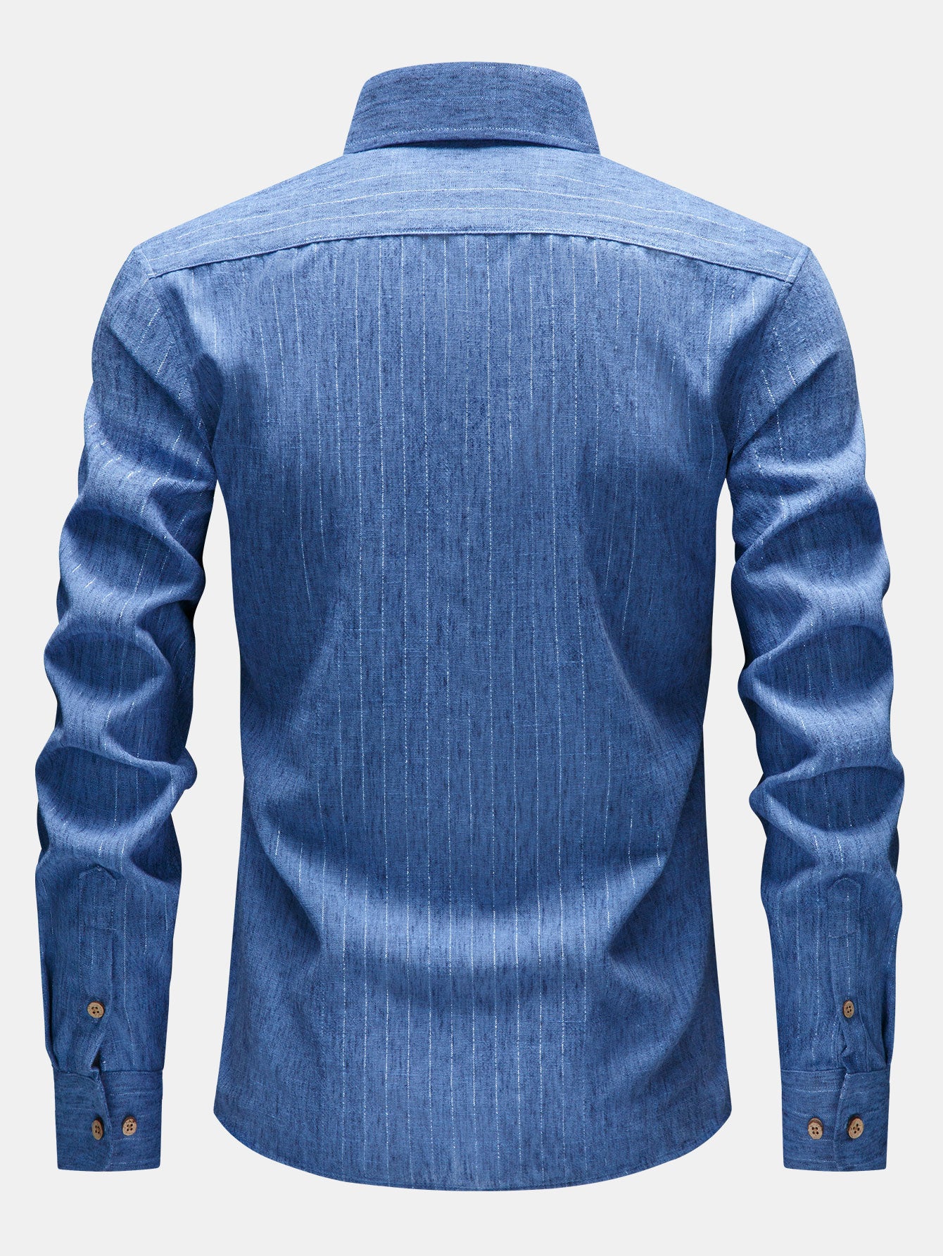 Camisa de manga larga rayas de lino Look Button Up