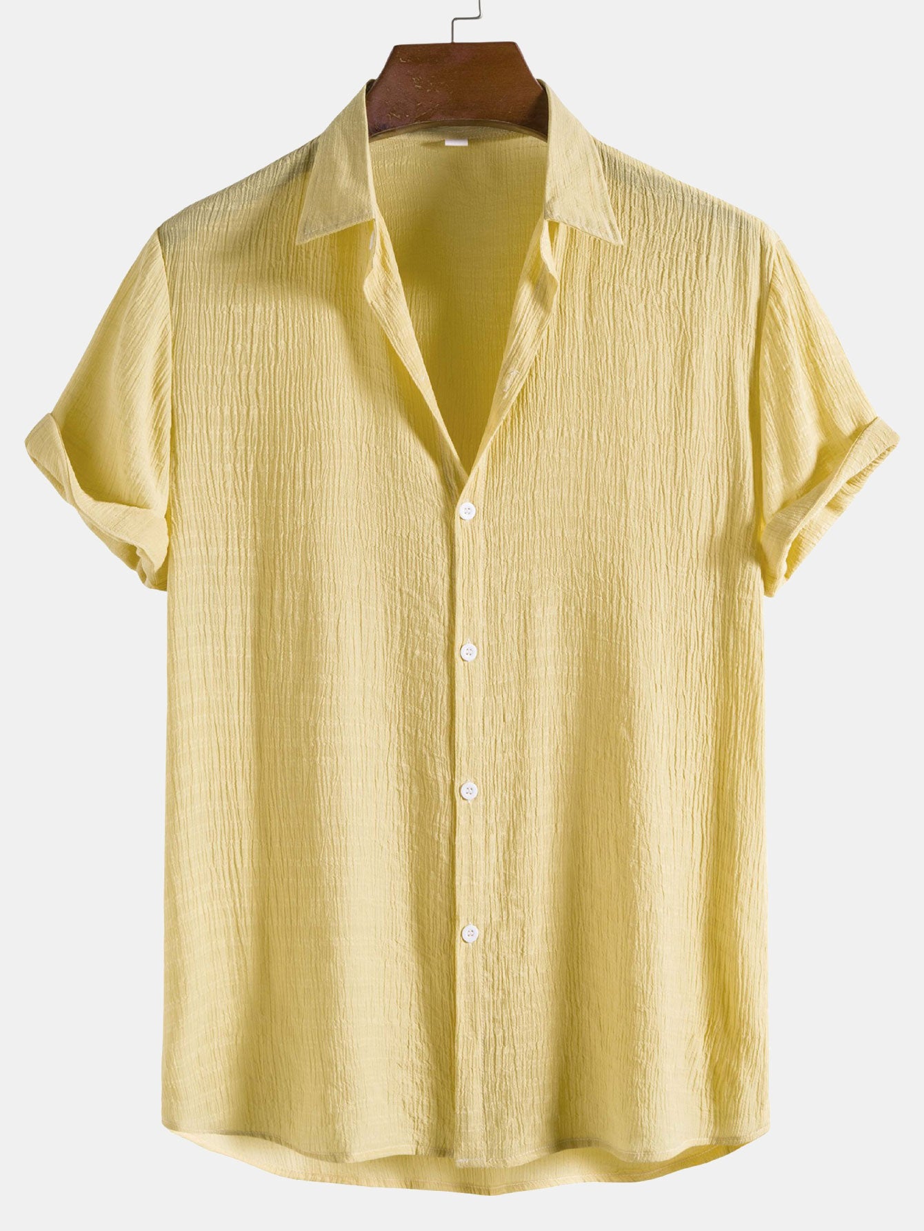 Camisa Textured Fabric de manga corta