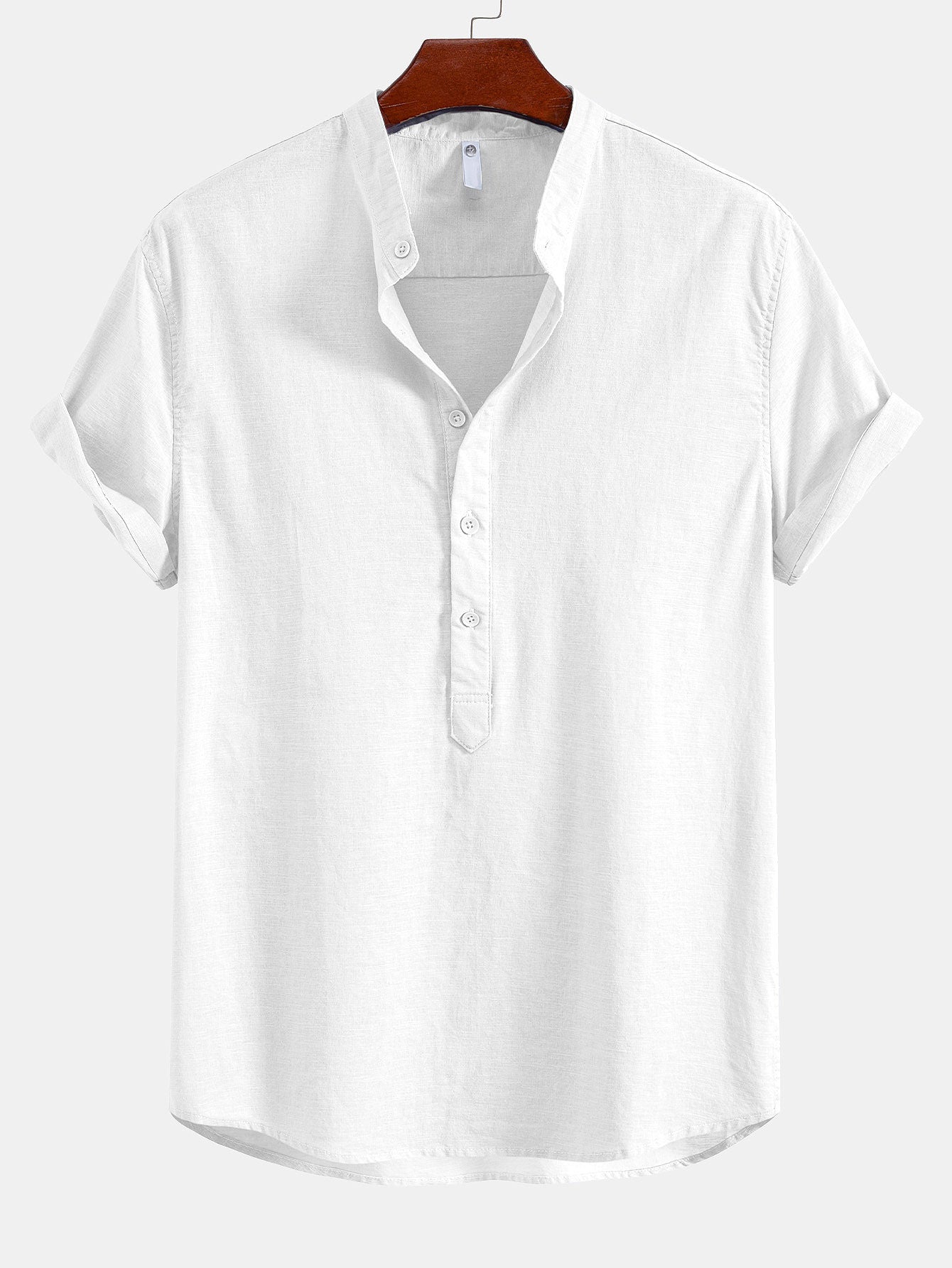 Camisa Half Open Collar de lino