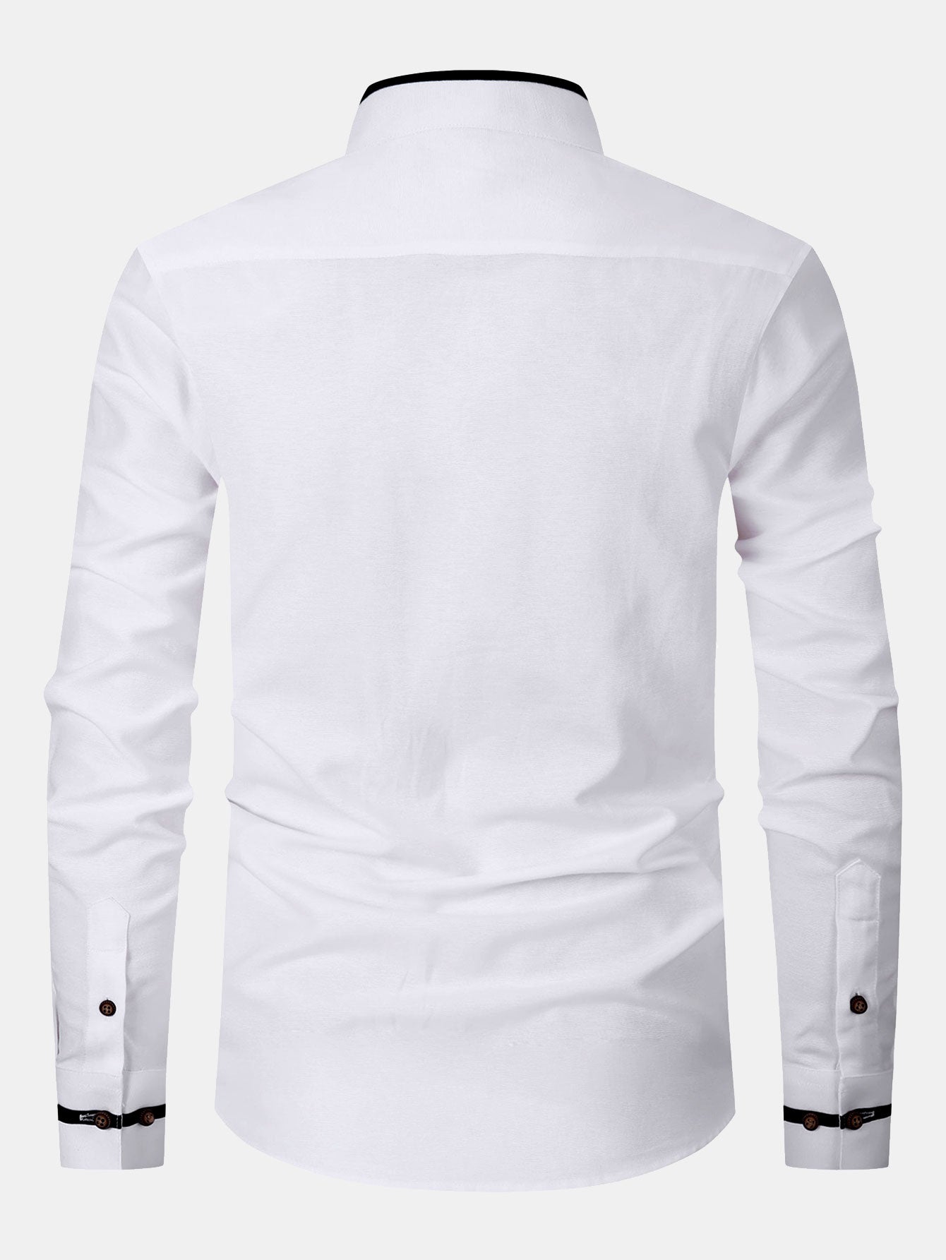 Camisa de manga larga Contrast Stand Collar