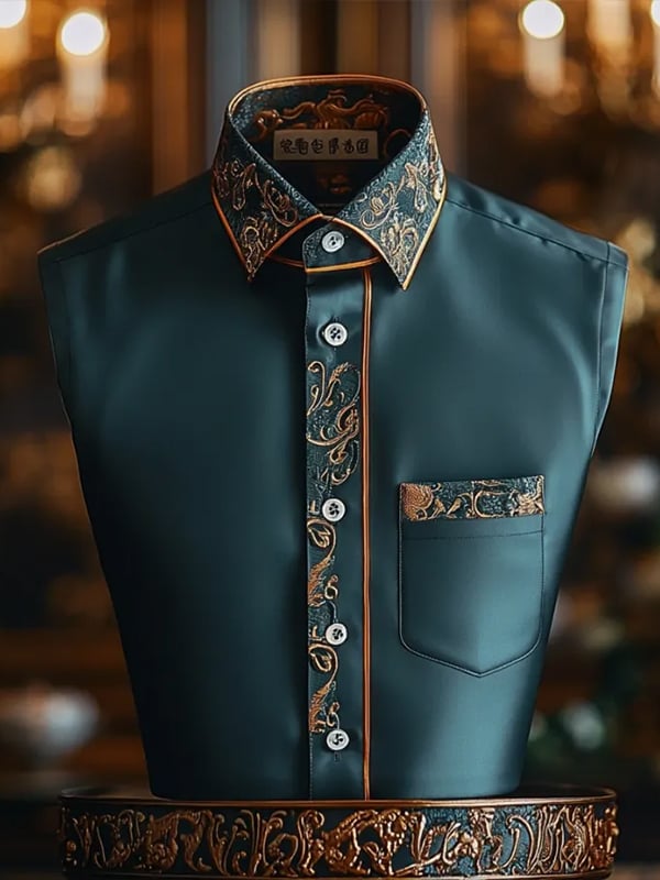 Camisa seda de lujo ejecutivo de manga larga para hombre
