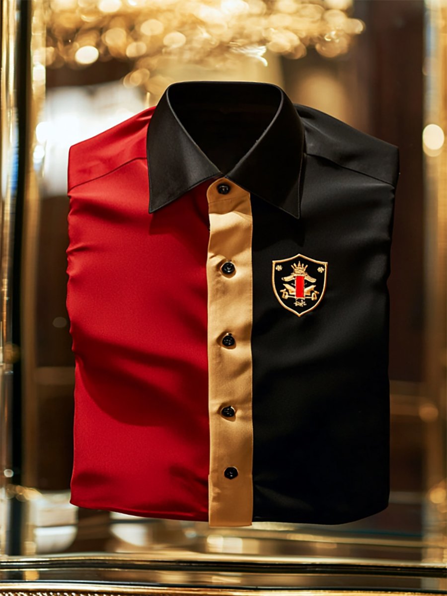 Camisa satén de lujo ejecutivo de manga larga para hombre