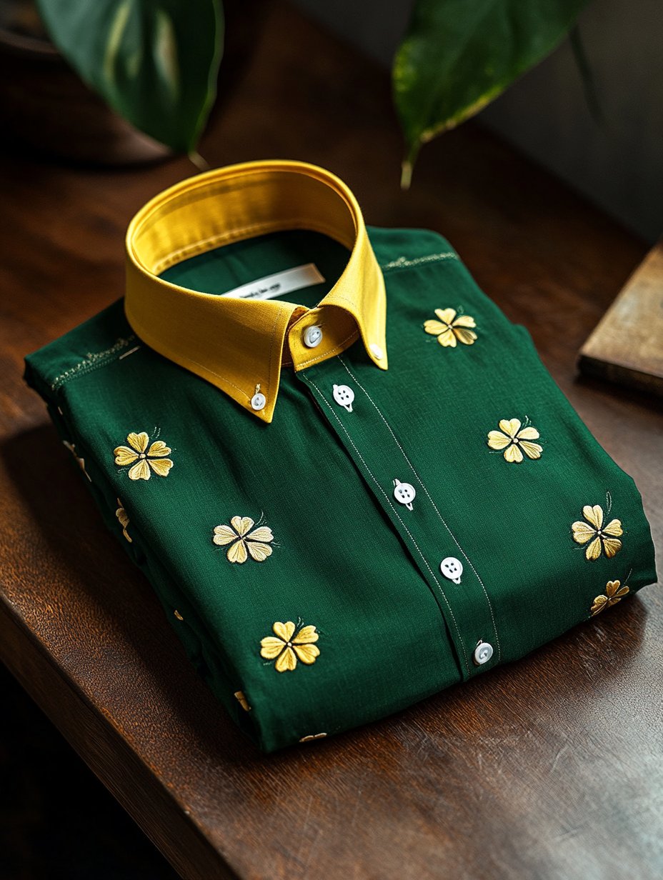 Camisa Trefoil Luxe de manga larga para hombre