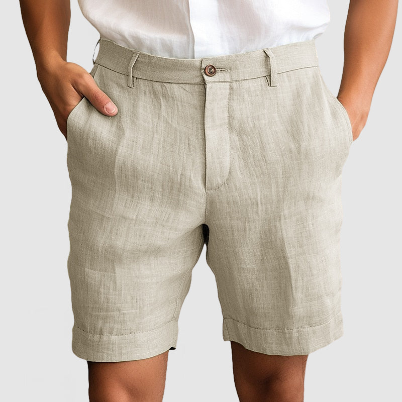 Gentleman's casual de algodón de lino shorts