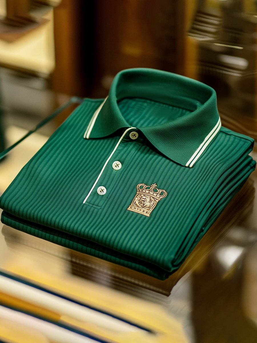 Camisa polo vintage ejecutivo de manga larga para hombre