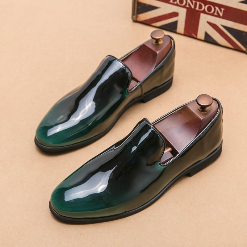 Zapatos de moda degradado Color casual Shiny cuero para hombre