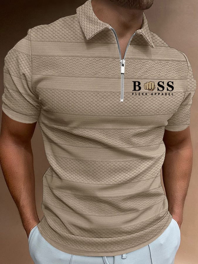De moda casual solapa tejidoted jacquard Polo