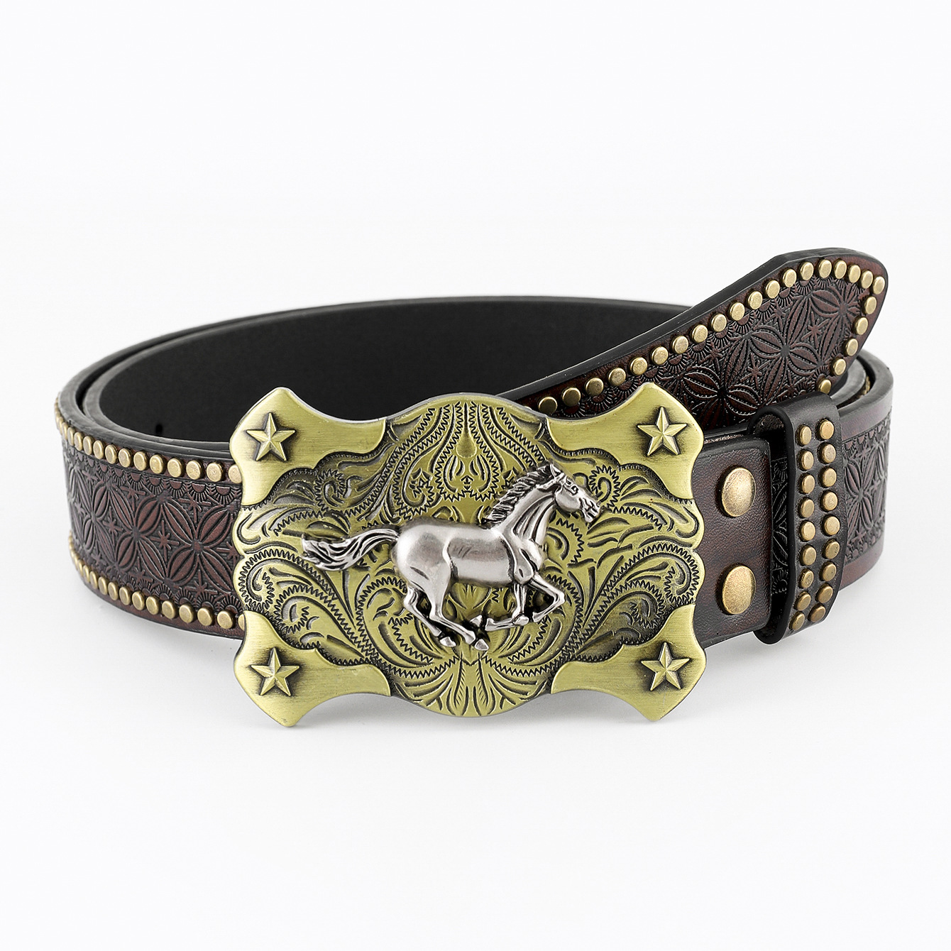 Cinturón 2025 Trendy retro Western mezclilla para hombre