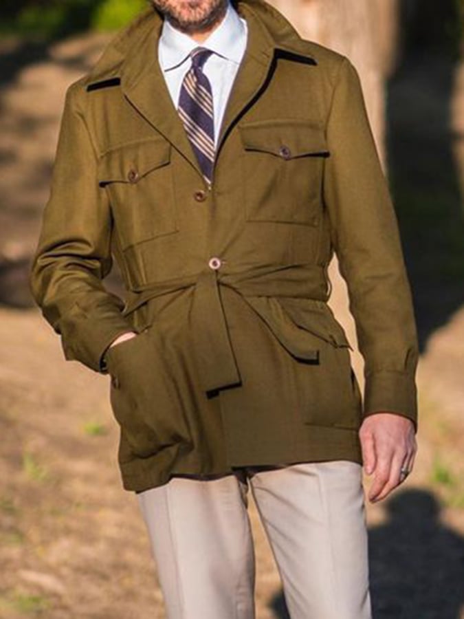Mid Length de corte entalladoting Thin casual Windbreaker para hombre