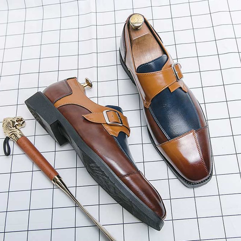 Zapatos Patchpara trabajo retro Punk casual Single Monk para hombre