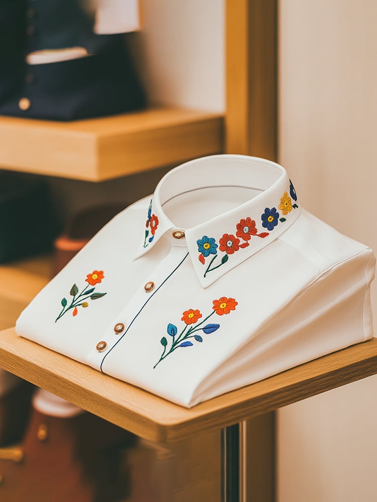 Camisa casual estampado de manga larga para hombre
