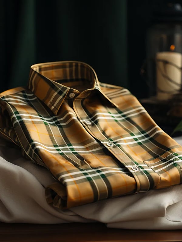 Camisa rayas estampado ejecutivo de manga larga para hombre