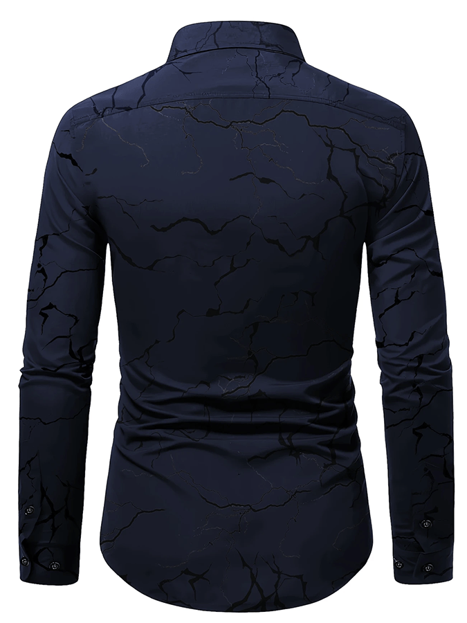 Camisa retro ejecutivo Design estampado casual para hombre