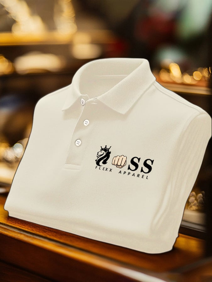 Camisa polo ejecutivo casual estampado para hombre