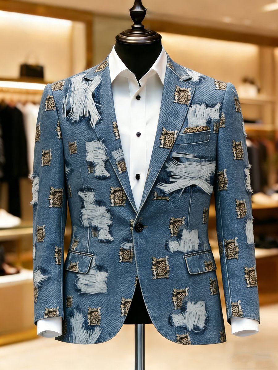 Chaqueta de lujo ejecutivo estampado Suit para hombre