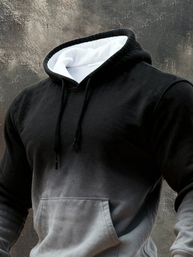 Sudadera retro degradado Hooded para hombre