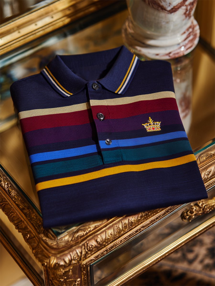 Camisa polo vintage ejecutivo de manga larga para hombre