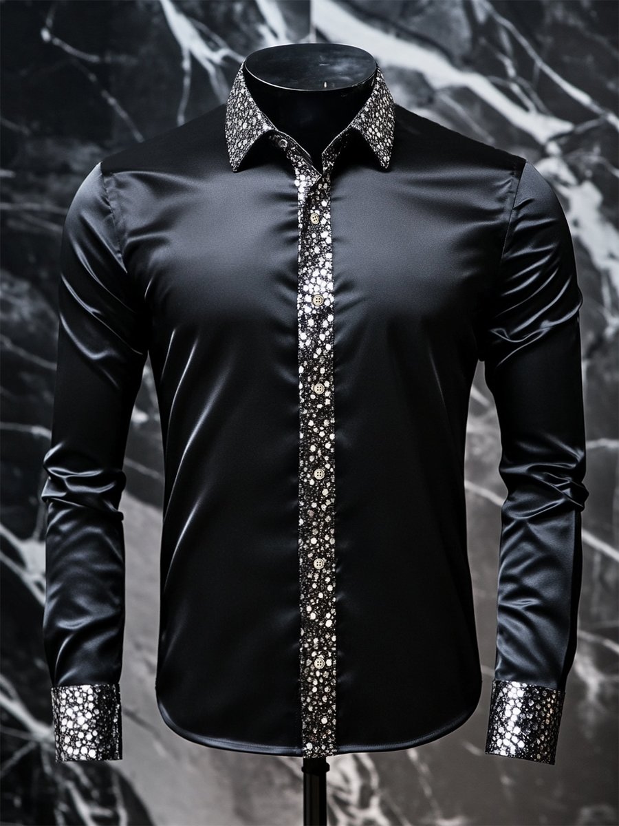 Camisa seda de lujo ejecutivo de manga larga para hombre