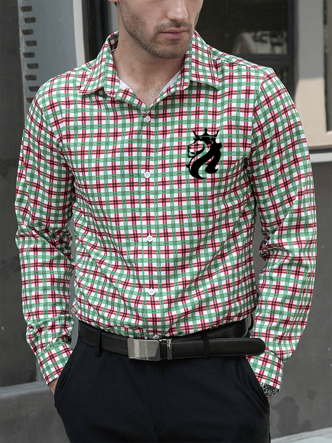 Camisa a cuadros ejecutivo casual para hombre