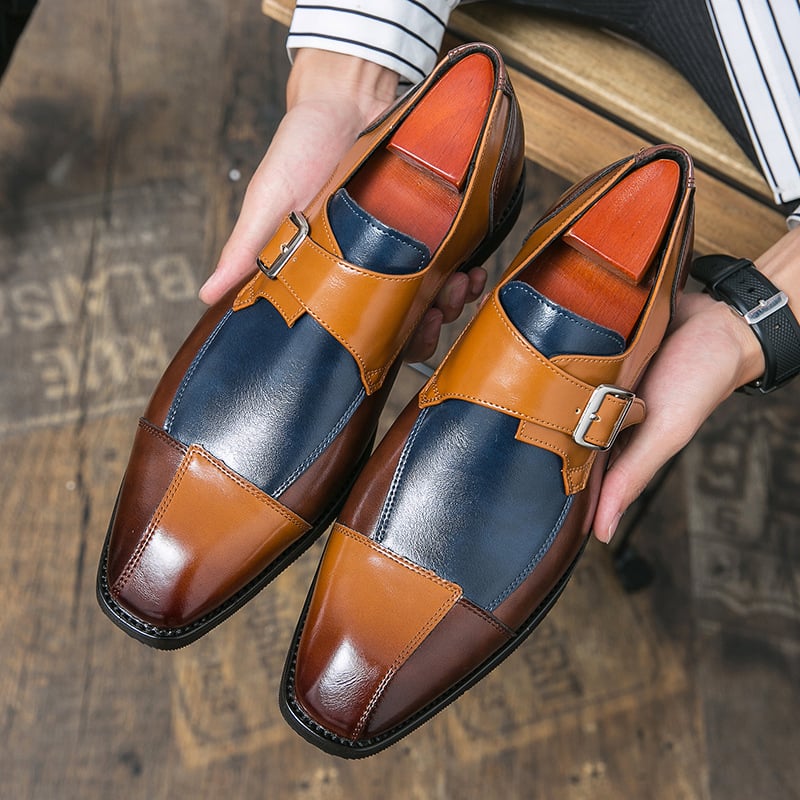 Zapatos Patchpara trabajo retro Punk casual Single Monk para hombre