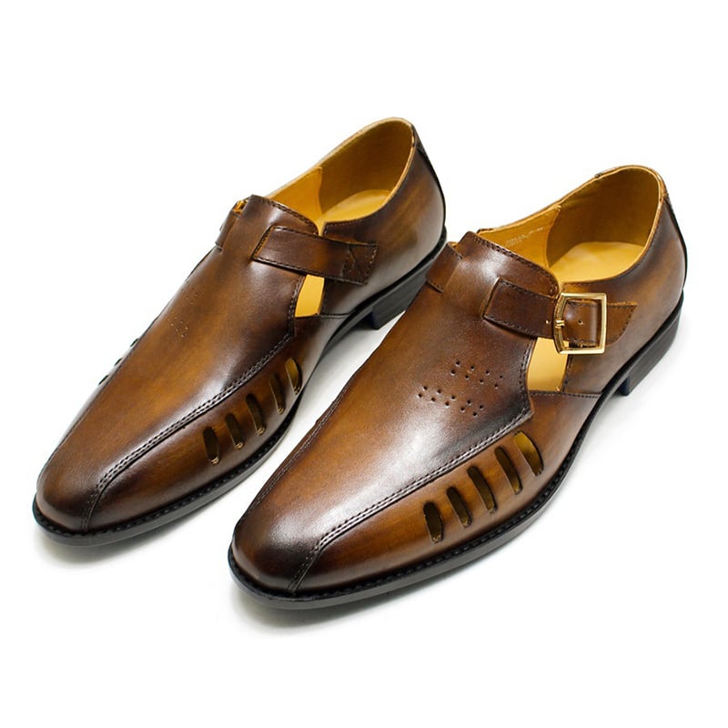 Zapatos Summer Personality Hollow Large Size casual cuero para hombre