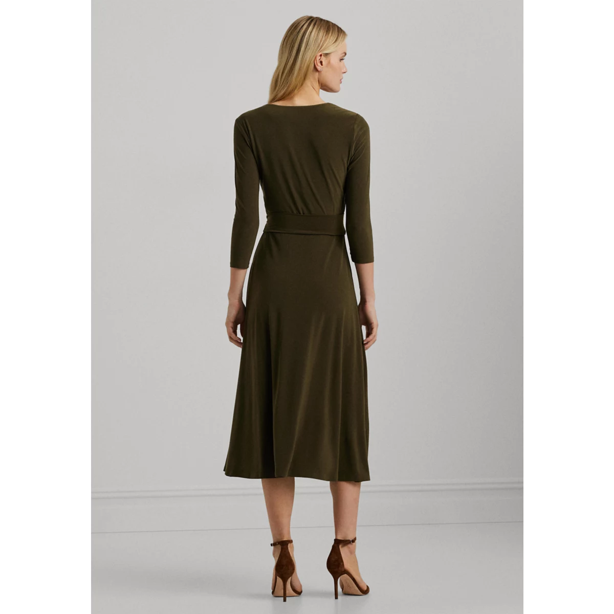 Women's Surplice Jersey Dress - 2