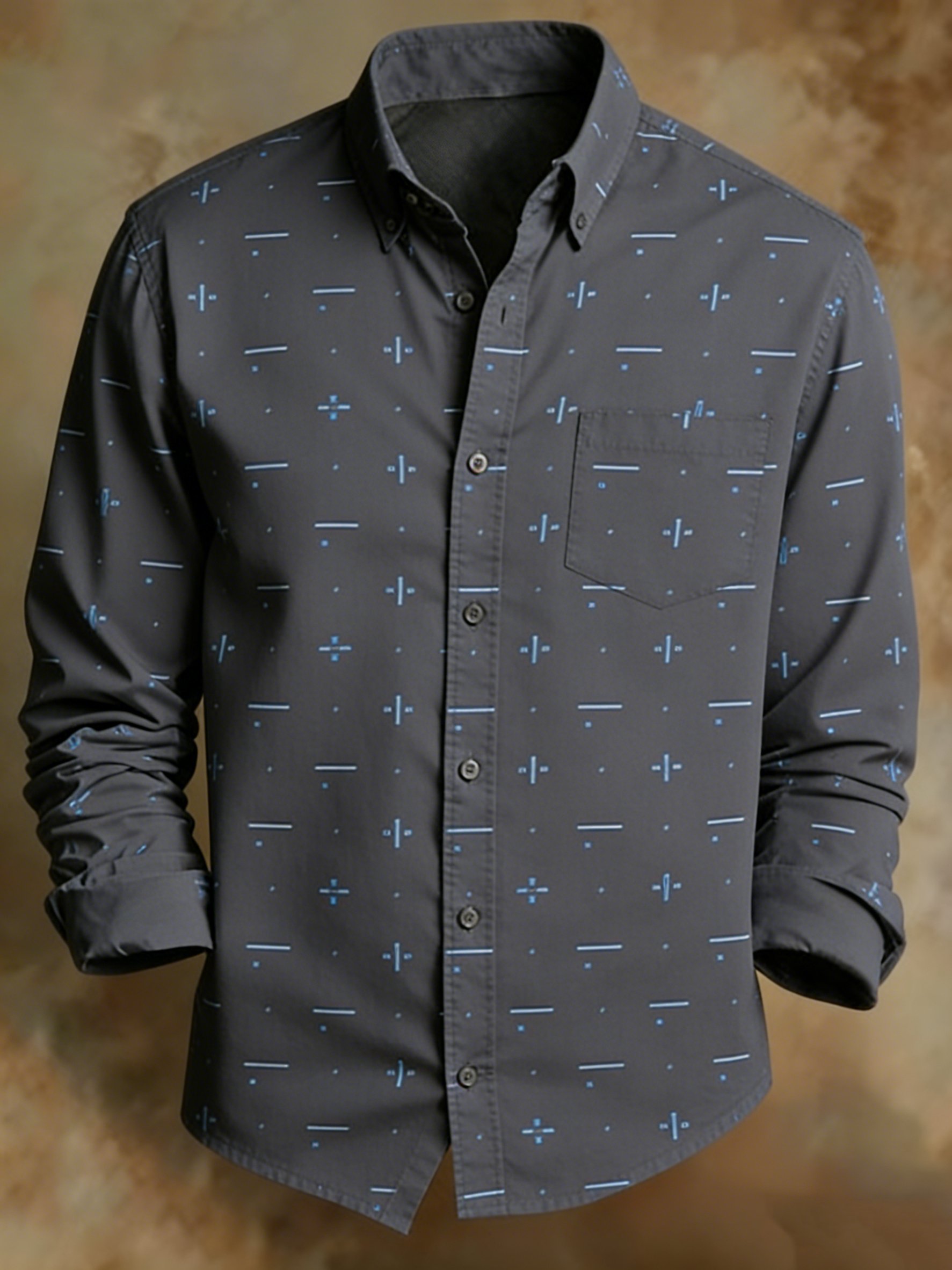 Retro geométrico clásico Princamiseta para hombre