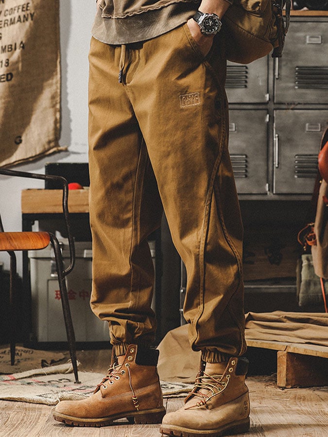De color sólido retro Simple Overalls para hombre