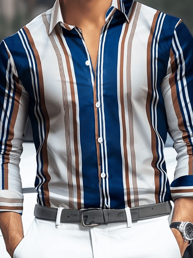Camisa a cuadros ejecutivo de manga larga para hombre