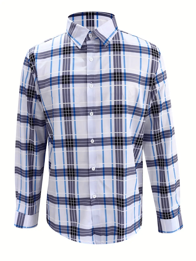 Camisa a cuadros ejecutivo casual para hombre