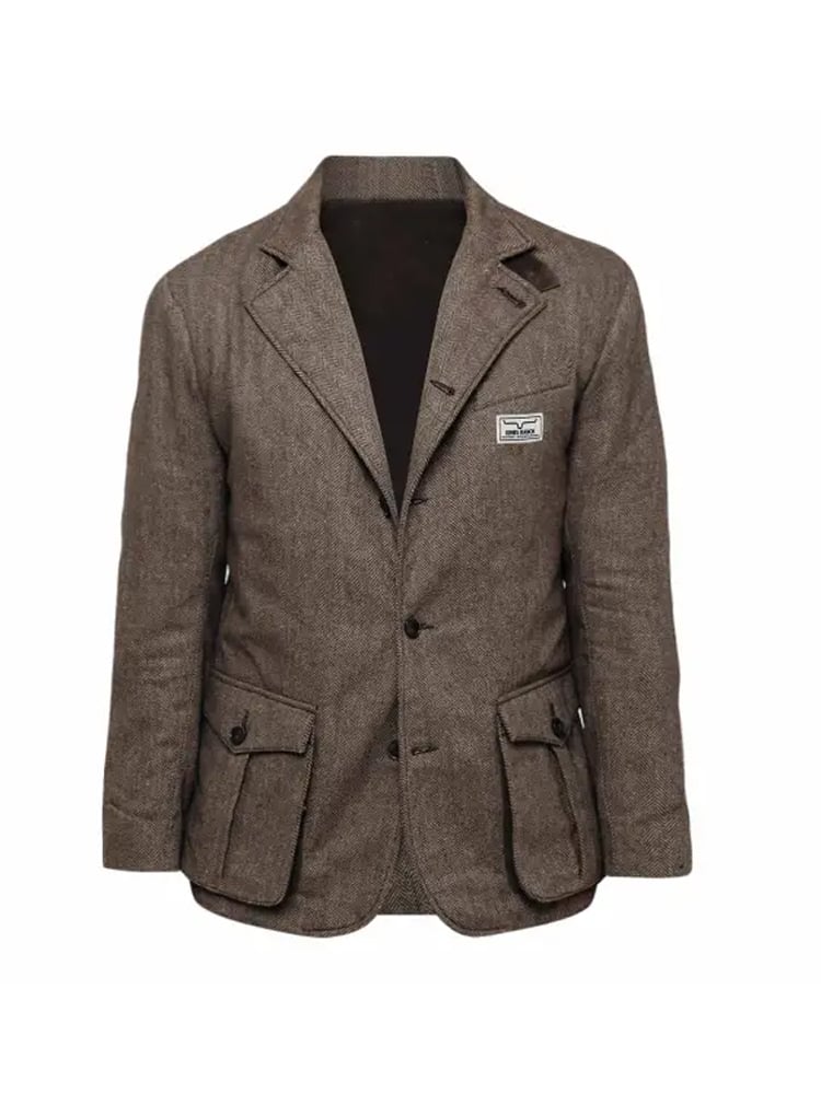 Abrigo para exterior vintage solapa Multi-bolsillo para hombre