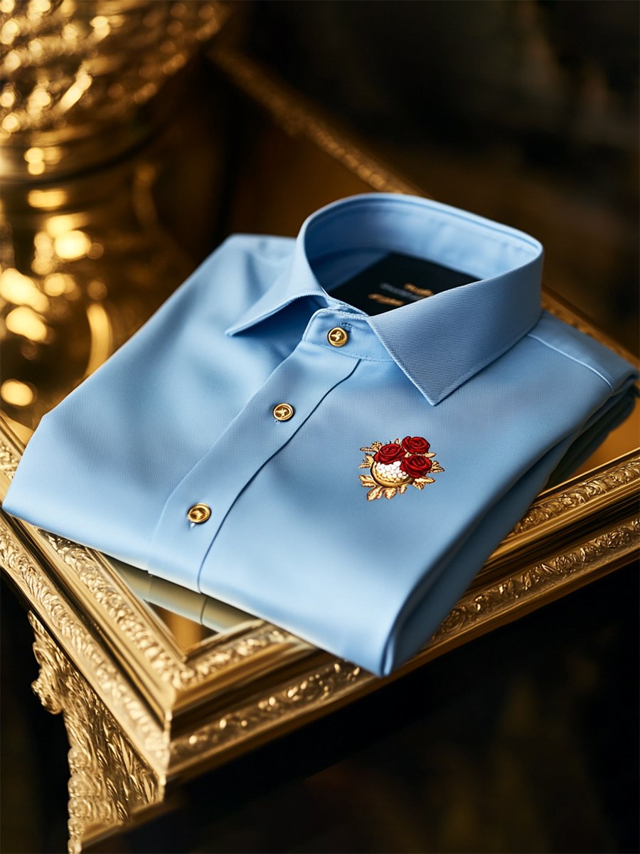 Camisa casual ejecutivo Rose de manga larga para hombre