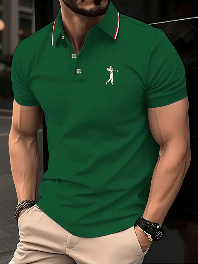 Camisa polo Golf casual estampado casual para hombre