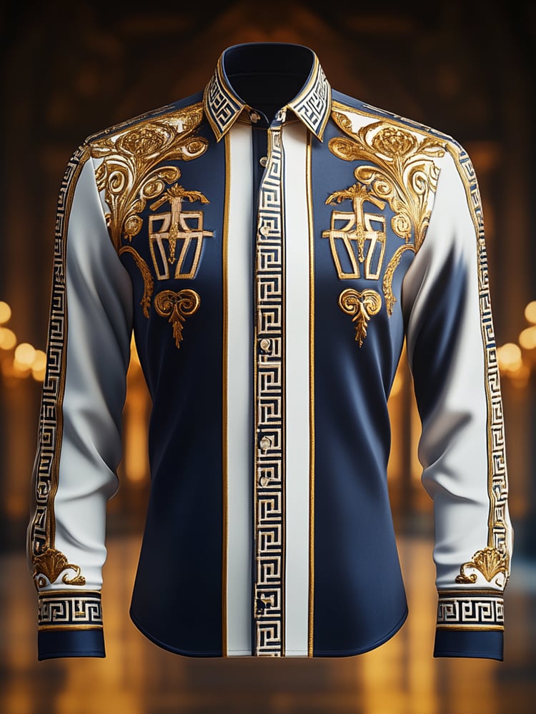 Camisa satén Luxe de manga larga con botones para hombre