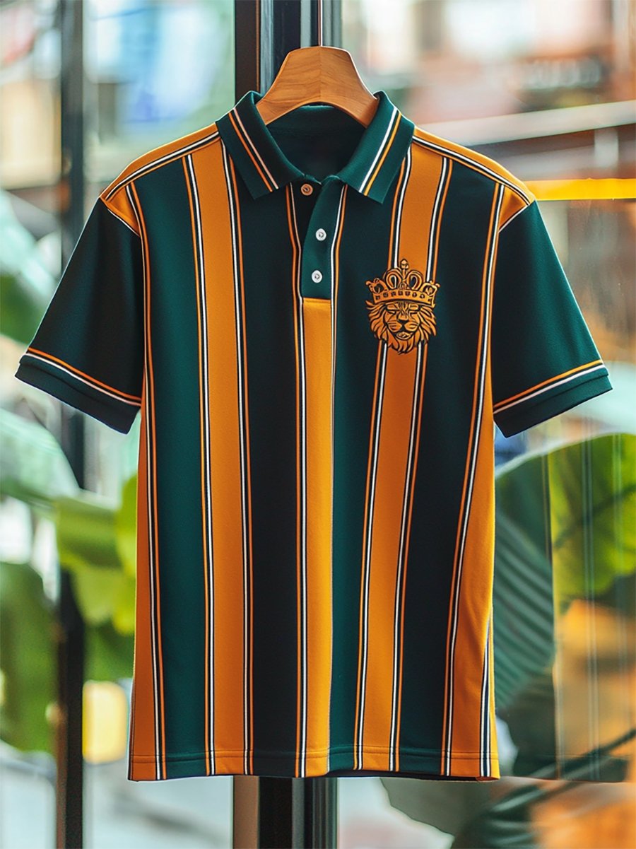 Camisa polo ejecutivo casual Button de manga corta para hombre