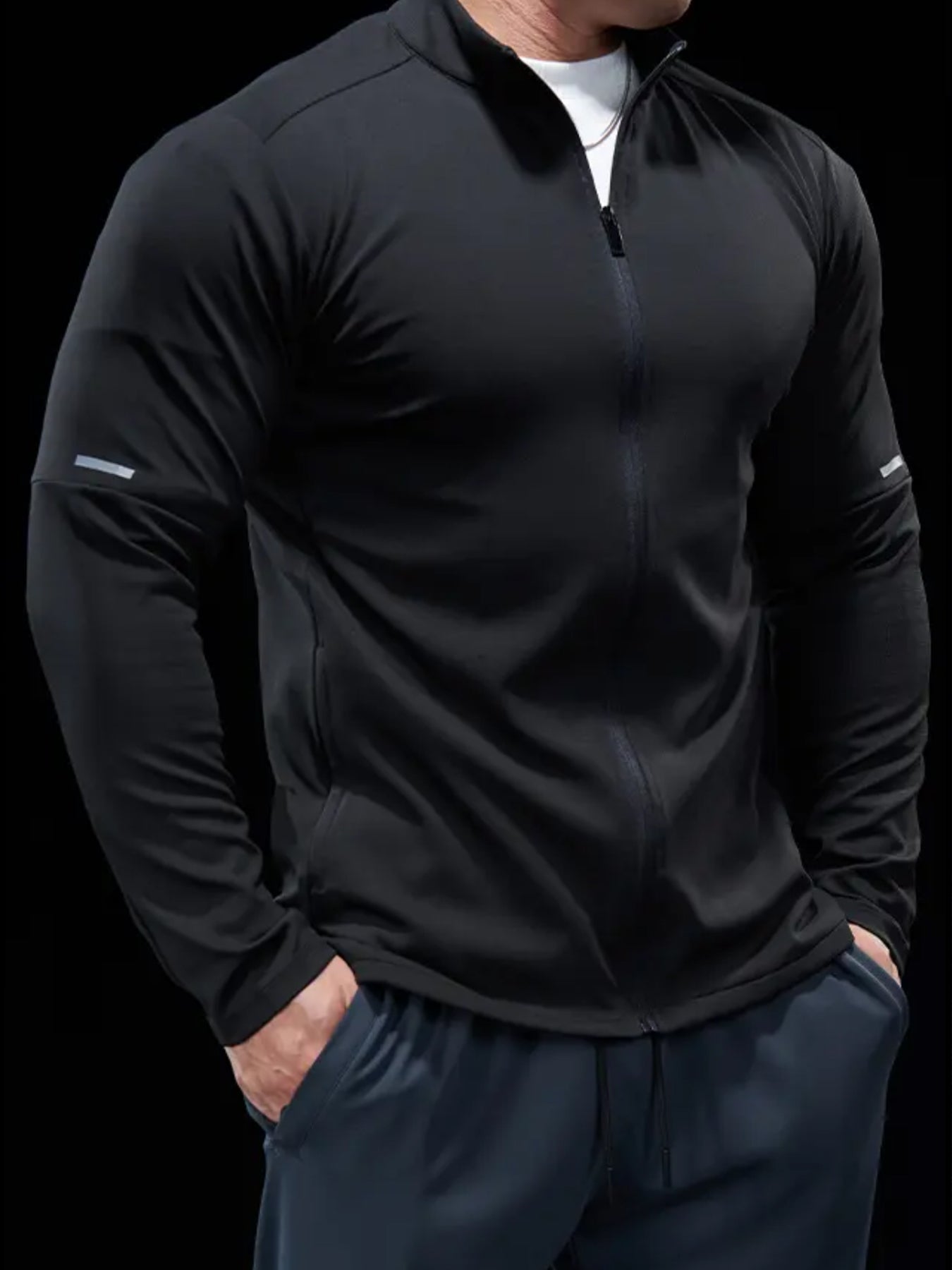 Chaqueta SmoothBlend Quick Dry Stand cuello Sports Fitness