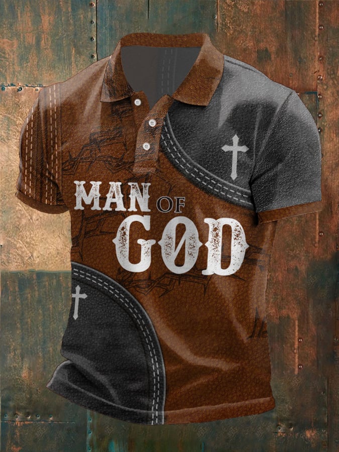 Camisa polo casual Christian Faith estampado para hombre