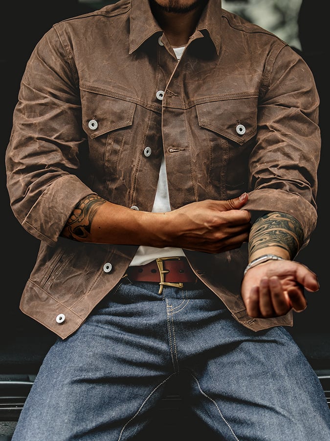 Chaqueta vintage Western Wax para hombre