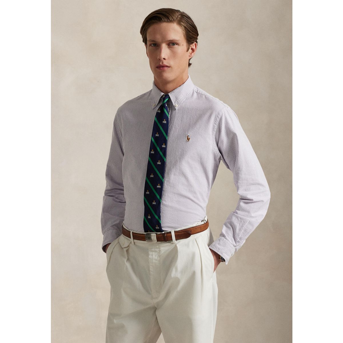 Classic Fit Striped Oxford Shirt - 6